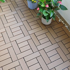 Planchers en composite bois-plastique (WPC) modernes, carrés, à faire soi-même, avec finition brossée <span class=keywords><strong>PVC</strong></span>, effet terrazzo, pour jardins, patios et terrasses extérieures - Product Image 1