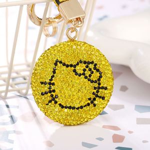 New Shiny Diamond Double-Sided <b>Mirror</b> Keychain Cute Cat Portable Mini Folding <b>Crystal</b> Luxury Pendant Metal Keychain Wholesale - Product Image 6