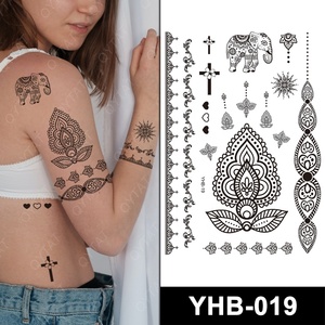 Venta al por mayor elegante misterioso Sexy <span class=keywords><strong>Henna</strong></span> de encaje del tatuaje etiqueta engomada del tatuaje negro - Product Image 3