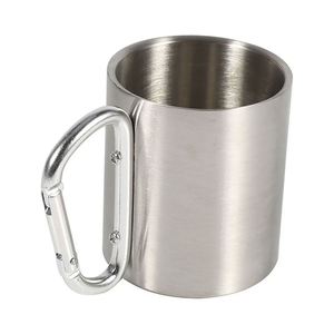Mug de camping portable en acier inoxydable de 10 oz avec poignée mousqueton et logo personnalisé pour l'entraînement et le team building - Product Image 2