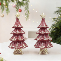 Arbre de Noël moderne en feuille d'or dorée, objet décoratif pour une ambiance festive, décoration de table de salon