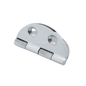 Bisagra Redonda de Acero Inoxidable 65x63mm, Acabado Espejo, Ovalada, Semicircular, Plegable, Montaje Superficial, Duradera, Antioxidante - Product Image 1