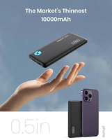 Chargeur portable INIU PD20W 10000mAh, ultra fin et léger, batterie externe multi-ports USB C à charge rapide pour téléphone
