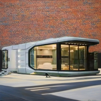 Villa Modulare Prefabbricata in Struttura d'Acciaio a Forma di Capsula Spaziale, Case Container Impermeabili per Hotel e Magazzini