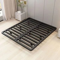 Cadre de lit flottant moderne en métal, avec sommier à lattes et revêtement en tissu épaissi, pliable et extensible, 2,0 m, pour salon