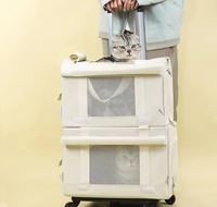 Vente en gros OEM, logo personnalisé, marque privée, fournisseur d'articles pour animaux, commande en gros, MOQ, chariot de transport à roulettes pour animaux de compagnie, pour chat et chien, extérieur