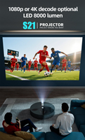 Proyector Portátil Mini LED para el Hogar con Android 12, el Más Vendido a Nivel Mundial, Pantalla LCD HD 720P, WiFi 6, Bluetooth, para Uso en Exteriores