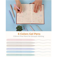 Ensemble combiné de stylos gel, surligneurs et pochettes à crayons en plastique grande capacité, couleurs macaron, pour journalisation, étudiants et peinture