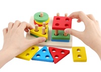 Blocs de bois personnalisés créatifs pour bébés, trieur de formes géométriques, jouets pour enfants, éducation précoce des enfants