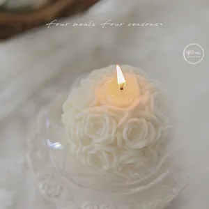 婚庆玫瑰球蜡烛礼品盒家居装饰香味蜡烛