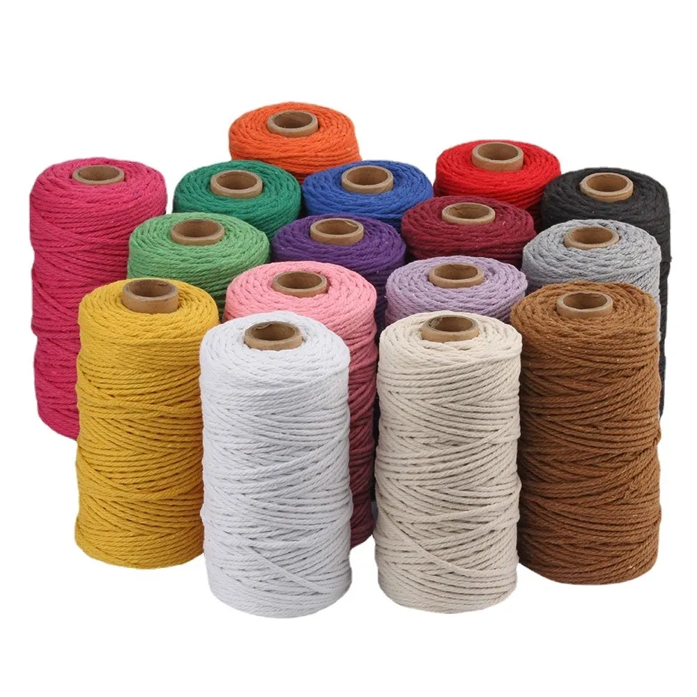 Sợi Cotton Cuộn 5Mm 100M Chỉ May Dây Macrame Xoắn Dây Nghệ Nhân Đồ Dùng Trang Trí Đám Cưới Tự Làm