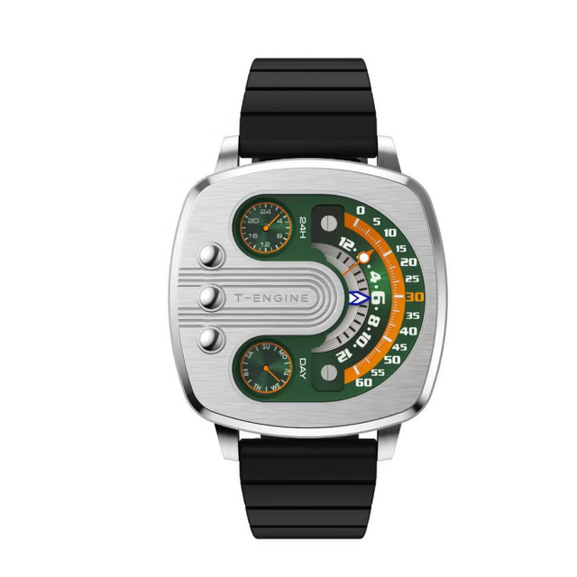 Novel Mechanical Watch New Distinctive Skeleton Unique Luminous Hands Featured Premium Jump Hour Movement Gearbox Watch