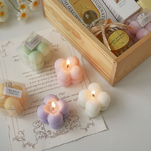 Vente en gros de cire de soja Little <span class=keywords><strong>Mini</strong></span> Bubble bougie parfumée pour cadeau de mariage clair avec boîte d'emballage transparente - Product Image 5
