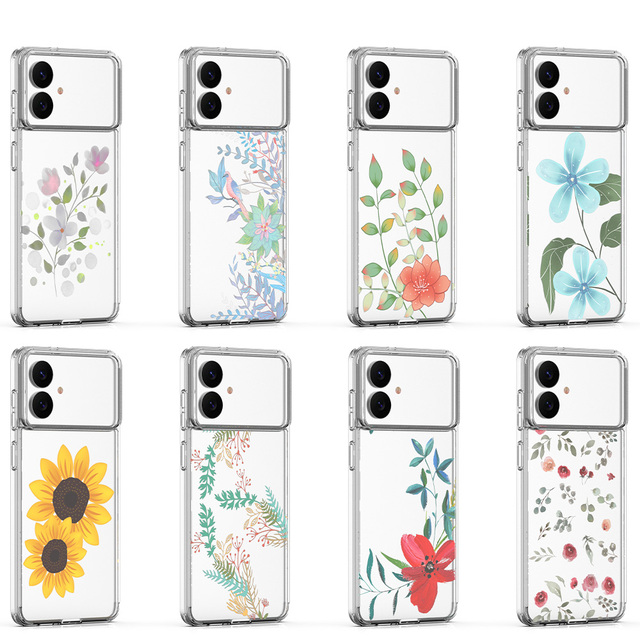 Custom Color UV Painting Clear Acrylic Flower Printed Shockproof Phone Case for Samsung Galaxy S26 Edge Ultra