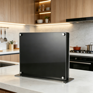 Portacoltelli Magnetico Jaswehome Bifacciale in Legno Nero e Acrilico, Ecologico e Durevole, Facile da Installare, Supporto per Coltelli da Cucina - Product Image 1