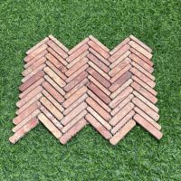 Échantillon Gratuit Mosaïque en Travertin Pierre Naturelle 317x252x8 mm Mat Antidérapant Style Épuré pour Mur de Cuisine