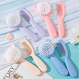 Ensemble de brosses à cheveux pour nouveaux-nés 2 pièces/ensemble peigne à cheveux doux écologique pour enfants masseur de cuir chevelu brosse de douche produits pour bébés avec boîte cadeau - Product Image 1