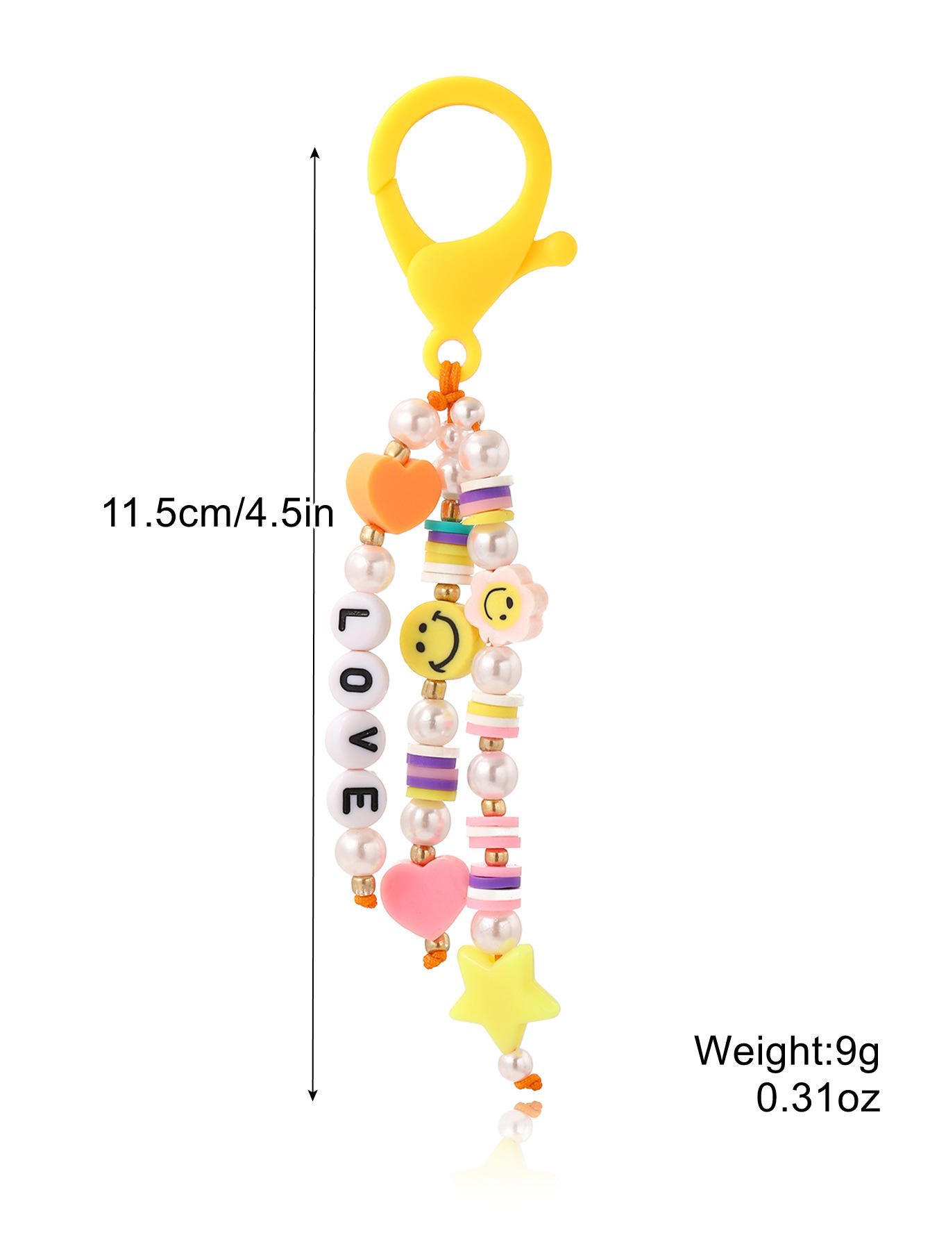 K2303-2 yellow love with smiling face buckle