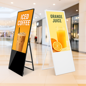 Trọng lượng Nhẹ Xách Tay kỹ thuật số biển tầng đứng màn hình quảng cáo với bánh xe - Product Image 2
