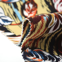 Tissu en velours super doux imprimé floral vintage, 100% polyester, pour coussin de canapé, textile de maison