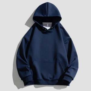 H5401 Wholesales Custom No String Button 400 GSM Polyester Hoodies <b>Drop</b> Shoulder Oversized Men's Hoodies - Product Image 6