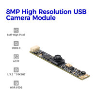 Caméra USB Hampo 8MP HDR S5K3H7 3264x2448 1/3.06'' Grand Angle avec Reconnaissance Faciale pour Contrôle d'Accès, Plug & Play, 15fps