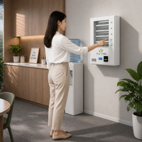 Distributeur automatique mural compact à 5 sélections avec boutons LED et écran LCD pour thé, café, produits de beauté, certifié CE