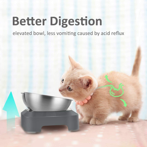 Stainless Steel Pet <b>Bowls</b> & Feeders Neck Care Design Double <b>Dog</b> Cat Water Food Elevated <b>Bowls</b> With Non-slip Base - Product Image 4