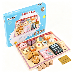 <span class=keywords><strong>Juguete</strong></span> de Cocina de Madera para Niños, Caja de Juguetes de Comida, Simulación de Frutas, Verduras, Ensalada, <span class=keywords><strong>Cafetera</strong></span>, Panificadora, para Niños y Niñas de 4 a 6 Años - Product Image 1