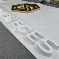 Letras de Canal de Acero Inoxidable con Acabado Espejo Mate + Pintura en Aerosol de Acero Inoxidable para Uso en Interiores, Letreros Compuestos Personalizados Ecológicos