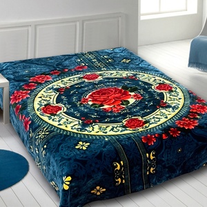 ผ้าห่มขนมิงค์เกาหลีพิมพ์ลายดอกไม้ผ้าโพลีเอสเตอร์2ply หรูหราสำหรับบ้านในโรงแรมสไตล์ใหม่ - Product Image 2