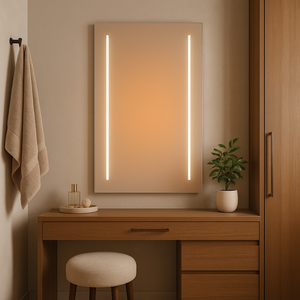 230V Frameless Infrared Mirror Heating Panel 500Watt Carbon Crystal <b>Sensor</b> LED Fast <b>Bathroom</b> Heating Overheat Glass Ceiling - Product Image 1