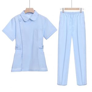 Ensembles d'uniformes médicaux personnalisés pour étudiant et infirmière Blouses et pantalons en coton respirant évacuant l'humidité <span class=keywords><strong>avec</strong></span> <span class=keywords><strong>motif</strong></span> d'impression - Product Image 5