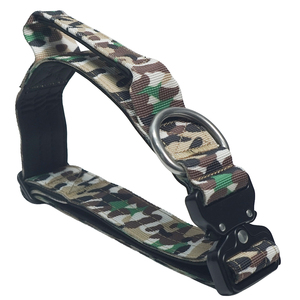 Collier tactique camouflage pour chien avec poignée, collier en nylon robuste rembourré et doux avec boucle en métal pour grands chiens - Product Image 2