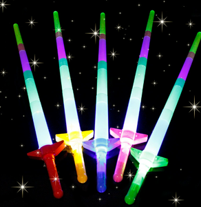 नई रचनात्मक इंद्रधनुष लेजर तलवार एक्सटेंडेबल लाइट अप खिलौने प्लास्टिक टेलीस्कोपिक फ्लैशिंग वॉंड्स के नेतृत्व वाली लाठी पार्टी बच्चों के लिए - Product Image 3