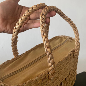 Handmade Water Hyacinth <b>Boho</b> <b>Bag</b> Woven Beach Tote Natural Straw Handbag for Women Sustainable Summer Fashion Shoulder <b>Bag</b> - Product Image 6