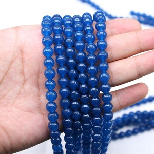 Perles rondes en agate bleue naturelle pour la fabrication de bracelets, 6 mm, origine Yiwu, été 2022 - Product Image 2