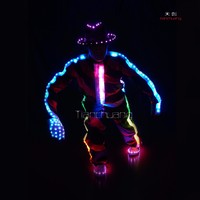 Costume da ballo programmabile di Michael Jackson con cappello e scarpe che forniscono alimentazione mobile al costume
