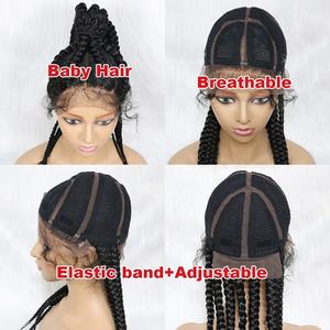 Perruque en cheveux humains avec dentelle frontale, style bohème, best-seller de <span class=keywords><strong>Jennifer</strong></span>, avec des tresses sénégalaises pour bébé - Product Image 4