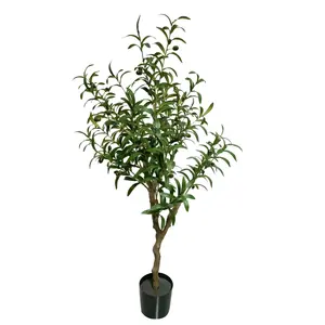 Grosir tanaman hijau pohon zaitun imitasi bonsai dekorasi dalam ruangan pohon buatan