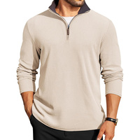 Sweat-shirt à col montant zippé pour homme, personnalisable avec logo brodé, respirant, uni, pour le quotidien et le travail, vente en gros