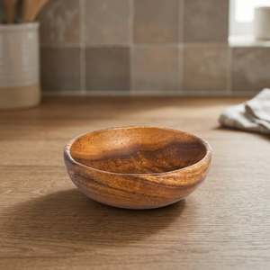 Bamboo Wooden Salad <b>Bowl</b> Light Weight Ice Cream <b>Bowl</b> Polished Vintage Design Eco-Friendly Food Serving Party Wedding Christmas - Product Image 1