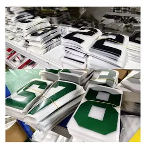 로고 및 숫자가있는 맞춤형 축구 저지 투명 필름 Plastisol 화면 인쇄 전송 종이 의류 열 프레스 사용자 정의 크기