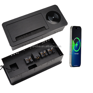 EU Standard Tabletop Power Outlet Flip-up <strong>Socket</strong> Cover 3 AC Outlets Wireless Charger Compatible UK US AU <strong>Plugs</strong> <strong>Extension</strong> <strong>Socket</strong> - Product Image 2
