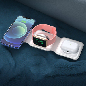 Venta caliente 3 en 1 Cargador inalámbrico Estación de carga inalámbrica magnética para teléfono móvil Auricular Reloj inteligente - Product Image 2