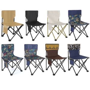 Silla Plegable para Exteriores con Bolsillo Lateral de Tela Oxford, Silla Portátil con Respaldo Beige - Product Image 2