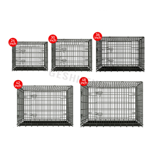 Çift kapı evcil hayvan kulubesi sandık kafes katlanabilir ağır köpek kafesi katlanabilir Metal büyük köpek kafesi - Product Image 2