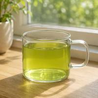 Mug en verre transparent moderne de 120 ml avec poignée, tasse à boire pour la maison, tasse à thé, tasse à eau, verrerie pour boissons, cadeau