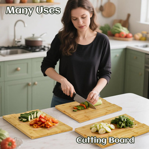 Plateau à fromage en bambou avec séparateurs 15x12 pouces, plateau de service durable pour en-cas et charcuterie - Product Image 2