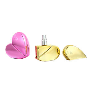 Flacon vaporisateur de parfum portable mini 25 ml <span class=keywords><strong>en</strong></span> <span class=keywords><strong>verre</strong></span> électroplaqué coloré <span class=keywords><strong>en</strong></span> forme de cœur, vide et rechargeable, pour emballage cosmétique - Product Image 2